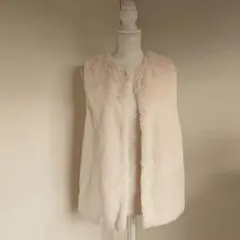 ファーベスト ベスト ジレ Ｍ アウター オフホワイト フェイクファー