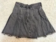 レディース ミニ丈プリーツスカート/ブラック（GU）