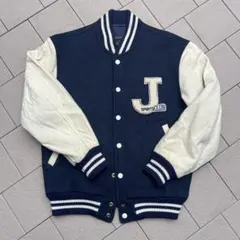 古着 ネイビー 短丈 スタジャン 缶バッジ ポーカーズ 11747391