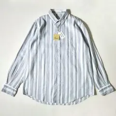 新品タグ付き　パパス　長袖シャツ　コットンリネン　ストライプ　定価32,000円