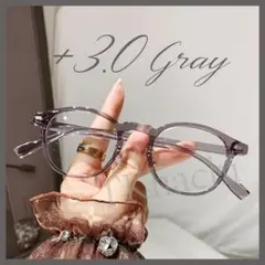 おしゃれ グレー 老眼鏡 予備用 おすすめ +3.0 シンプル 人気 可愛い
