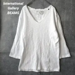International Gallery BEAMS Vネック カットソー 白
