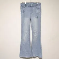 【XL】子供服 フレアジーンズキッズサイズ レギンスパンツ デニム風