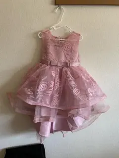 ピンク 花柄刺繍 ベビードレス