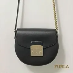 【FURLA】美品⭐︎フルラ メトロポリス ラウンドショルダーバッグ 黒のサムネイル