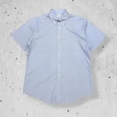 極美品ブルックスブラザーズ半袖シャツREGENT水色ノンアイロン綿16.5XL