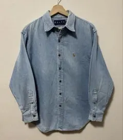 90s Ralph Laurenデニムシャツ マルチカラーポニー