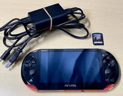 PS Vita 赤/黒 本体【PCH-2000】充電器、マイクラソフト付き！！