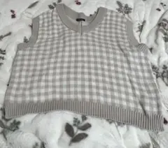 【大きいサイズ】チェック柄ニットベスト