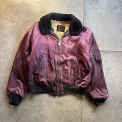 古着　50s b-15 タイプ　フライトジャケット　襤褸　茄紺