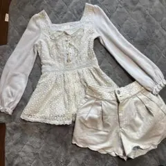 LIZ LISAライトブルーレース付きセットアップサイズ0