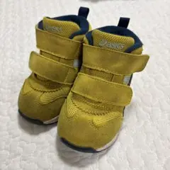 asics 14.0cm アシックス　イエロー ベロクロ キッズシューズ