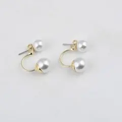 ダブル パール ピアス スタッド ゴールド レディース 韓国