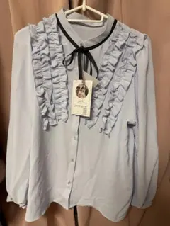 【新品】AZU × NOWNOW リボン×フリルブラウス　L