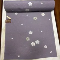 着物 反物 ポリエステル 桜柄 紫色のサムネイル