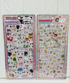 新品未開封　ストーンつきジュエルプチドロップ　　シールもちもちぱんだ　シマエナガ