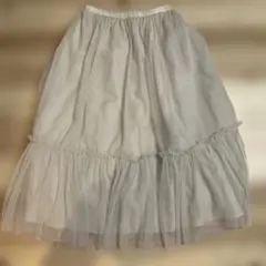 AMERICAN HOLIC チュールロングスカート ライトグレー L