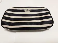 kate spade 黒白ストライプポーチ ペンケースのサムネイル