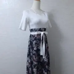 MERCURYDUO マーキュリーデュオ 異素材ドッキング 花柄 ワンピ