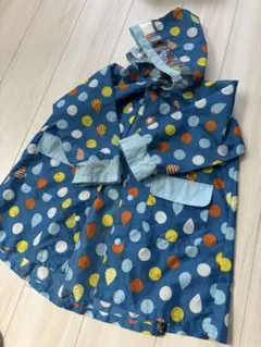 ブランシェス　水玉模様 フード付きレインコート110