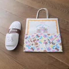 未使用・子供用】香港ディズニー スリッパ ＆ 限定ペーパーバッグ 2点のサムネイル