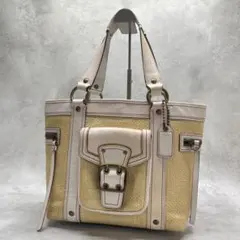 COACH コーチ トートバッグ レガシー 肩掛け カゴバッグ ストローバッグ
