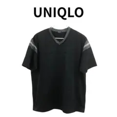 UNIQLOユニクロ メンズ Vネック 半袖 Tシャツ ブラック グレー
