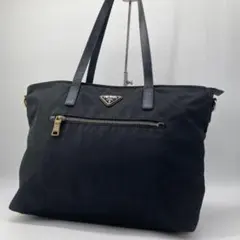 14129✨プラダ トートバッグ 肩掛け ナイロン A4可 黒 ブラック