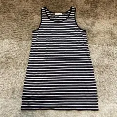 SHOO・LA・RUE ボーダー ノースリーブ ミニワンピース M 白　黒