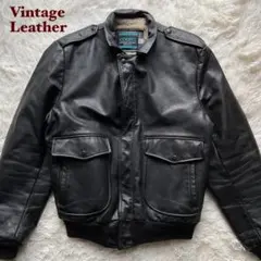90's✨レザージャケット A-2 本革 ボアブルゾン　42 黒　キムタク