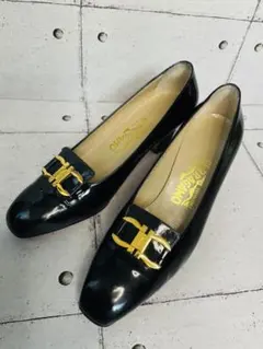 [美品]フェラガモ　ガンチーニ　ローヒールパンプス