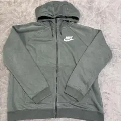 NIKE ナイキ ジップアップ スウェット パーカー カーキ 緑 メンズ Ｍ