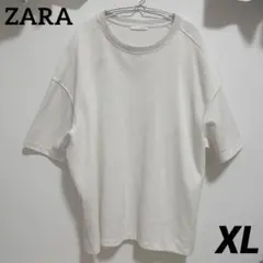 ZARA インターロック リラックスフィットスウェットシャツ　メンズ　半袖