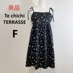 美品 Te chichi TERRASSE フラワープリントミニキャミワンピー