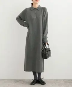 アーバンリサーチドアーズ　衿付きニットワンピース