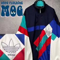 《US古着》ヴィンテージ アディダス トラックジャケット ロゴ刺繍 万国旗タグ