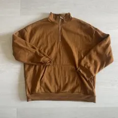 ブラウン ハーフジップ トレーナー