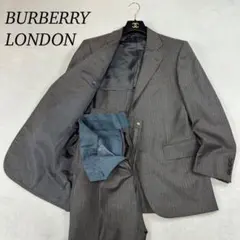 K602 L バーバリーロンドン シルク混 シングル スーツ上下 グレー メンズ