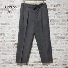 3712　【J.PRESS】　スラックス　チェック　85　グレー　ワイド