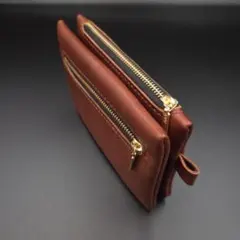 手縫いウォレット/上質ソフトレザー財布/コンパクト財布/2つ折り財布/新品