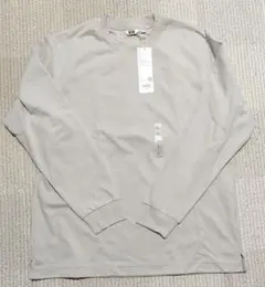 ユニクロ エアリズムコットン クルーネックTシャツ L ナチュラル ベージュ