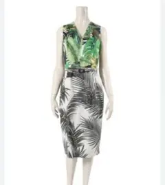 【MAX MARA】最高級　白タグ　ベルト付き　ボタニカル　ワンピース