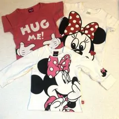 ディズニー　ミニーマウス　ベビー　3点セット ピンク100cm 白2点90cm