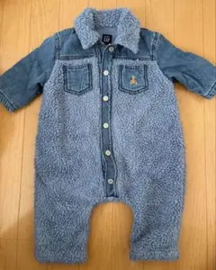 baby GAP ベビー ボア デニム ロンパース 3-6Mのサムネイル