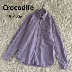クロコダイル　Crocodile 長袖　シャツ　ボタンダウン　ストライプ　Mのサムネイル