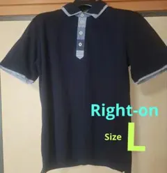 Right-on ライトオン　ポロシャツ ネイビー Lサイズのサムネイル