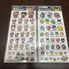 【国内正規品】4サイズステッカー　たまごっち　日焼けキティ2枚セット