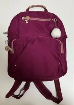 美品】カナナプロジェクト リュック モノグラム ワインレッド ボルドー 