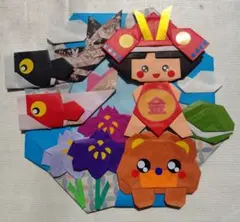 折紙リース・こどもの日8の①・壁面装飾・ハンドメイド