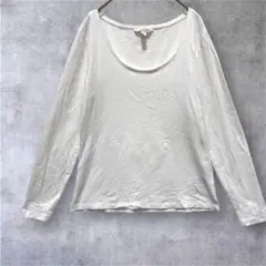 【H&M】長袖Tシャツ　ロンT カットソー　シンプル　ホワイト　US/M
